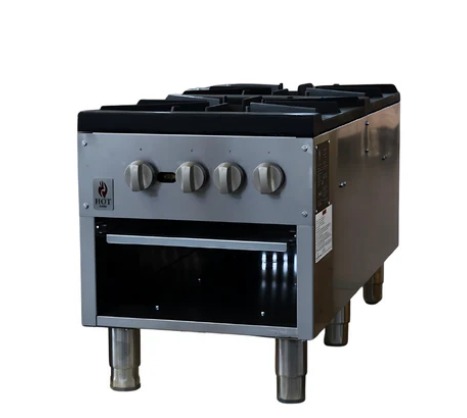 160,000 BTU 2 Burner NG or LP Gas Stock Pot Range Hot Zone HZ-SP-2