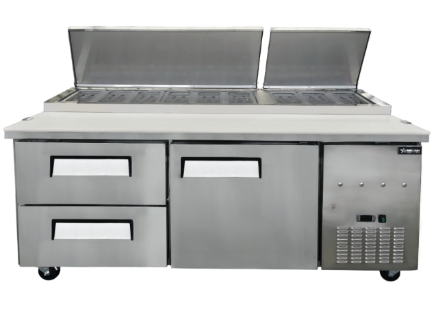 71” 1 Door, 2 Drawer, Refrigerated Pizza Prep Table 22 cu.ft. (623 L) 49298