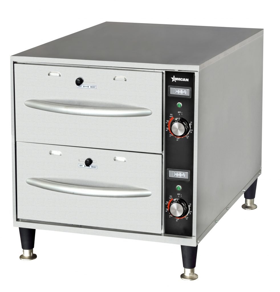 Omcan Double Freestanding Narrow Warming Drawer – 120 V, 900W 48884