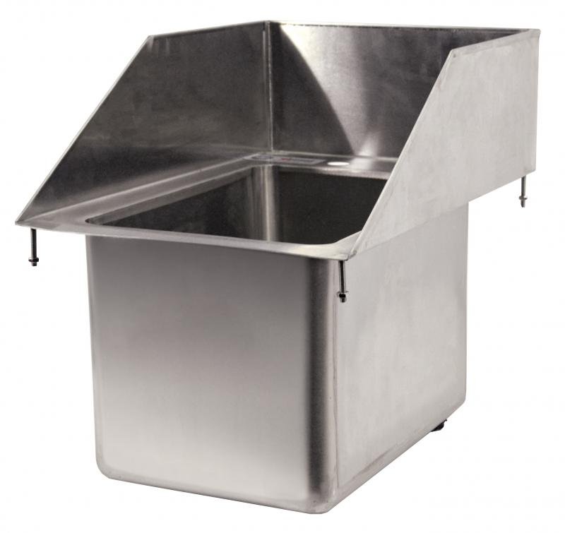 Omcan Stainless Steel Single Drop in Sink with 6″ Left-Back-Right Splash 10″ x 14″ x 10″ 39786
