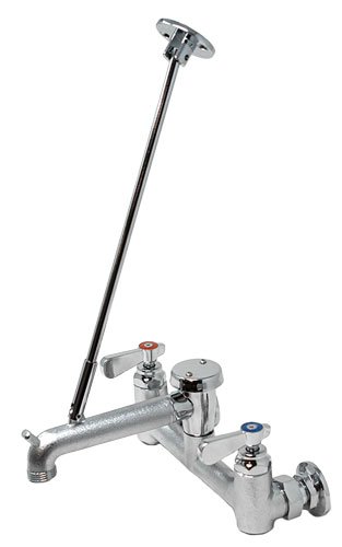 Mop Sink Faucet Wall Mount 8" on Center With 6 1/2″ Swing Spout and Hose Connect 47502