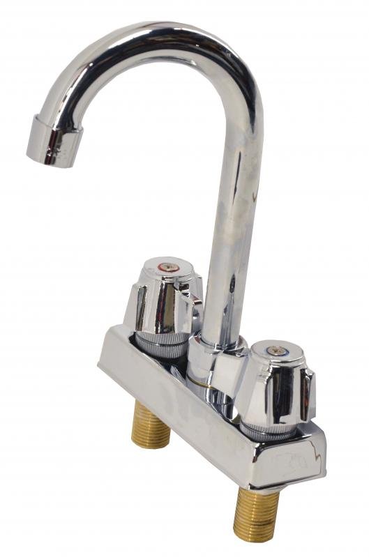 Deck Mount Faucet 4" on Center with 3.5″ Goose Neck Spout Faucet for Drop in Sinks 39787