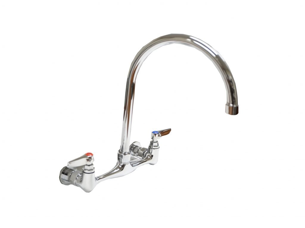 Gooseneck 8-1/2" Faucet Wall Mount 8" on Center for Tub Sink 22289
