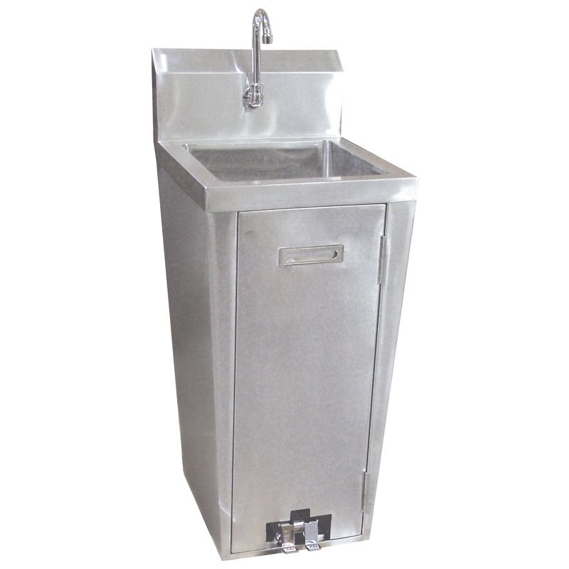Omcan Stainless Steel Pedestal Sink with Foot Valve and Faucet 23515