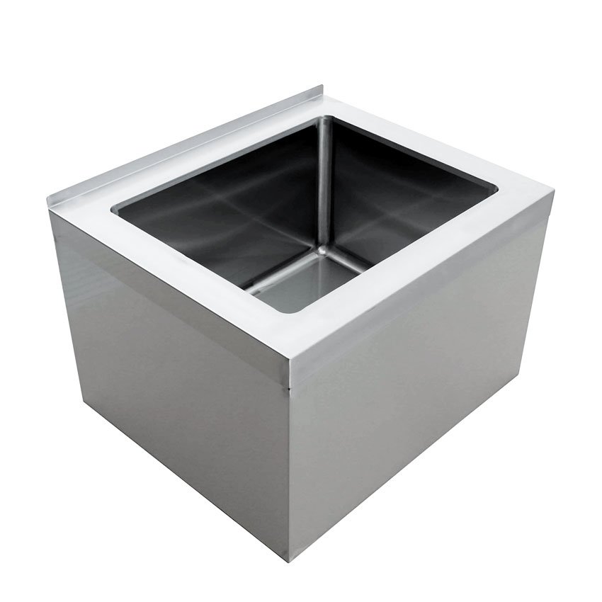 20" W x 16" D x 12" H Stainless Steel Mop Sink with Drain Basket 44606