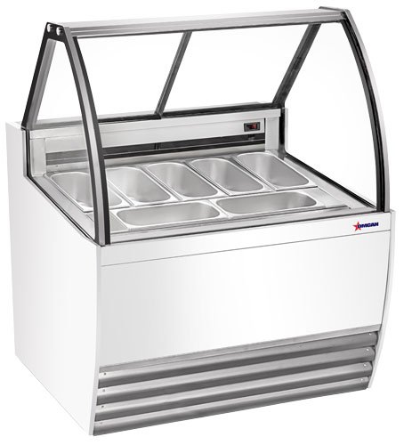 Omcan Gelato Display Showcase 41" (White Exterior) with 7 Pans 47571