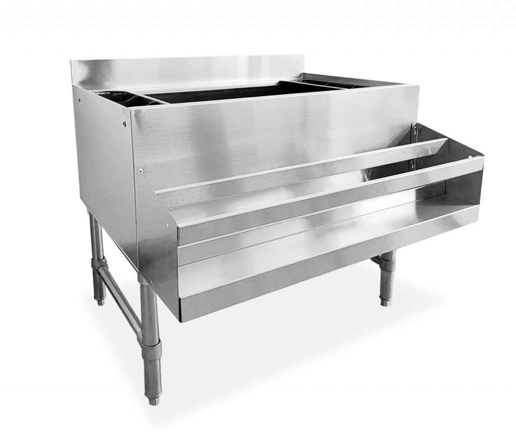 Omcan Ice Bin 36-Inch with 3-Inch Backsplash 2 Holders 47520