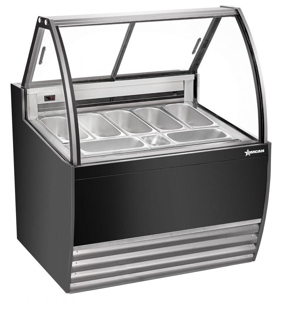 Omcan Gelato Display Showcase 41″ (Black Exterior) with 7 Pans 49006