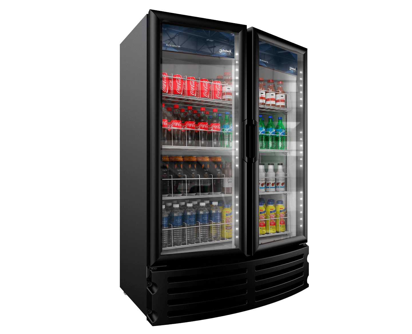 43.7 CuFt Glass 2 Door 4 Shelves Cooler Imbera VRD-21-HC