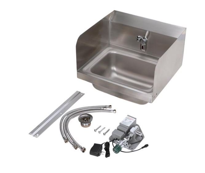 Intelli-Flo EZ Electronic Hand Wash Station with Side Splashes, AC Power, Thermostatic Mixing Valve and 1.5 gpm Laminar Flow - KE28-B131-CB1