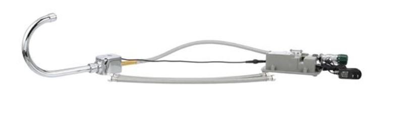 Z Component Hardware Intelli-Flo EZ Electronic Deck Mount Faucet 6-1/2" Gooseneck Spout AC Powered with Thermostatic Mixing Valve and 0.5 gpm PCA Spray - KE19-4102-SC1