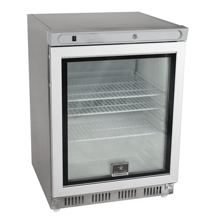 KELVINATOR COMMERCIAL 1-GLASS DOOR ADA HEIGHT UNDERCOUNTER REFRIGERATOR 24" LONG - KCHUCGD23R