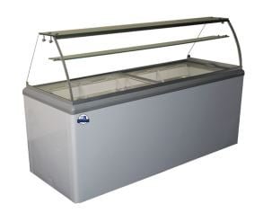 70-5/8" Wide Ice Cream 12 Dipping Cabinet Display Freezer with Sneeze Guard WR-12DIP