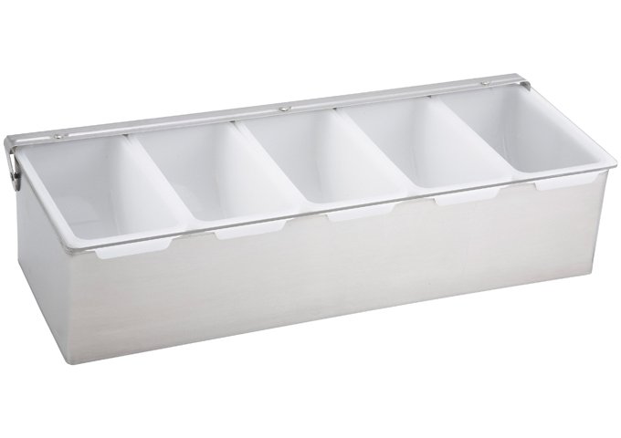 Winco Condiment Garnish Holder with Stainless Steel Base CDP-5