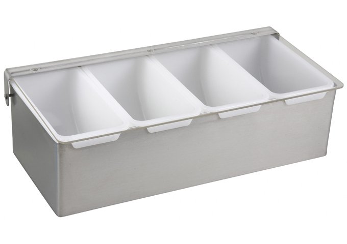 Winco Garnish Condiment Holder with Stainless Steel Base CDP-4