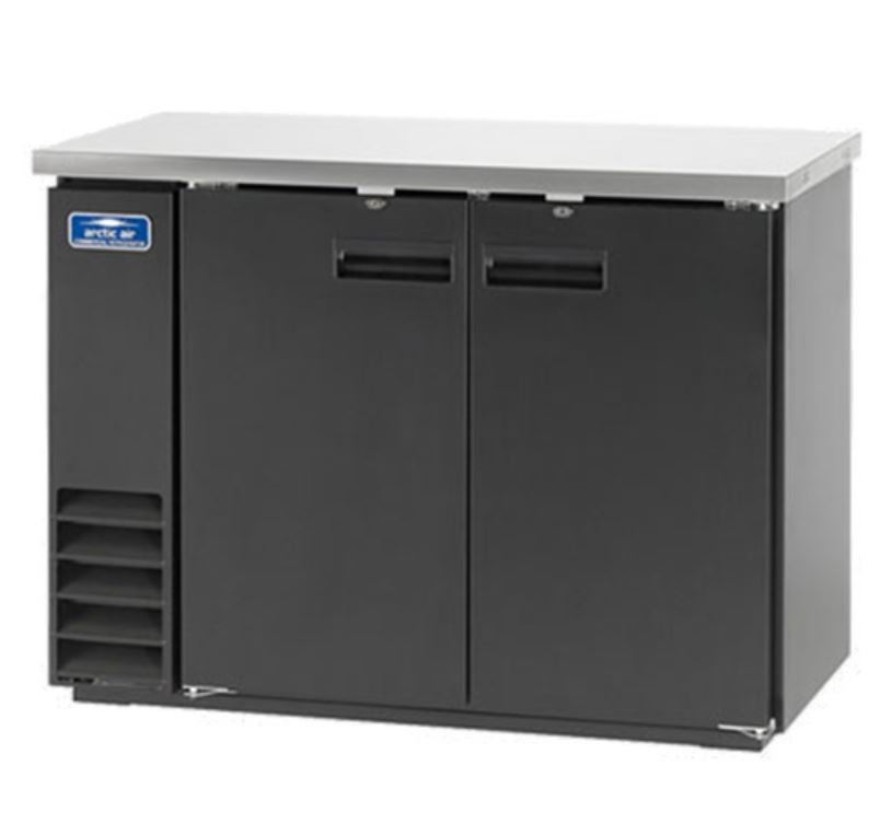 48" Arctic Air 2 Door Solid Back Bar Refrigerator Cooler ABB48