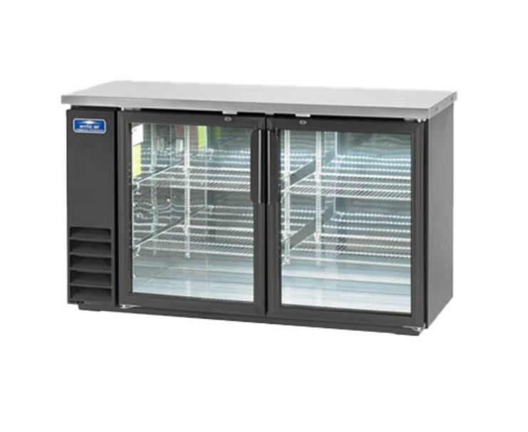 Arctic Air 60" 2 Door Glass Back Bar Refrigerator Cooler ABB60G