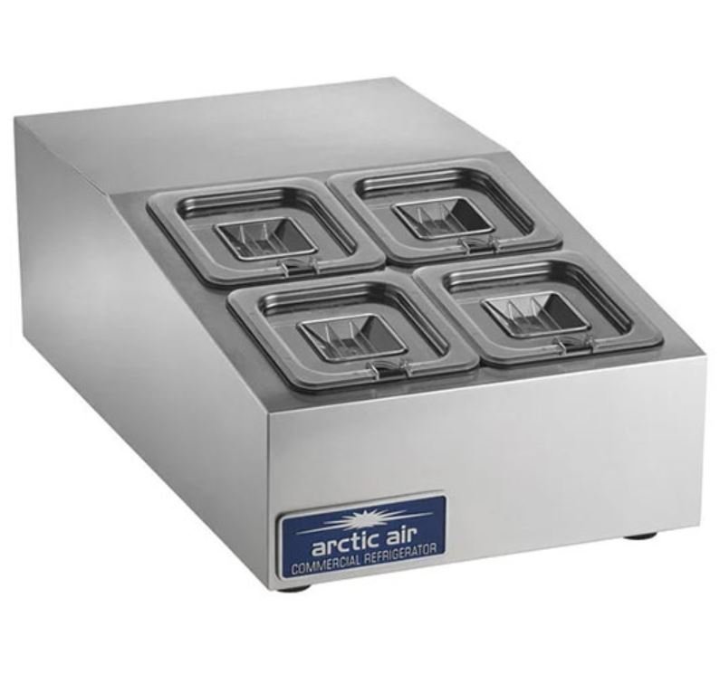 15" Arctic Air 4 Pan Compact Countertop Prep Table Cooler ACP4SQ