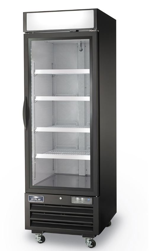 Arctic Air 1 Door Glass Reach In Display Refrigerator Cooler 23 CuFt ARGDM23