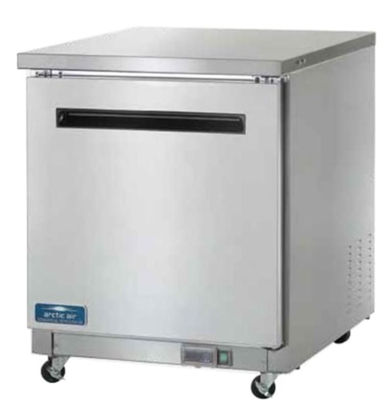 Arctic Air 27 CuFt 1 Door Solid SS Undercounter Refrigerator Cooler AUC27R
