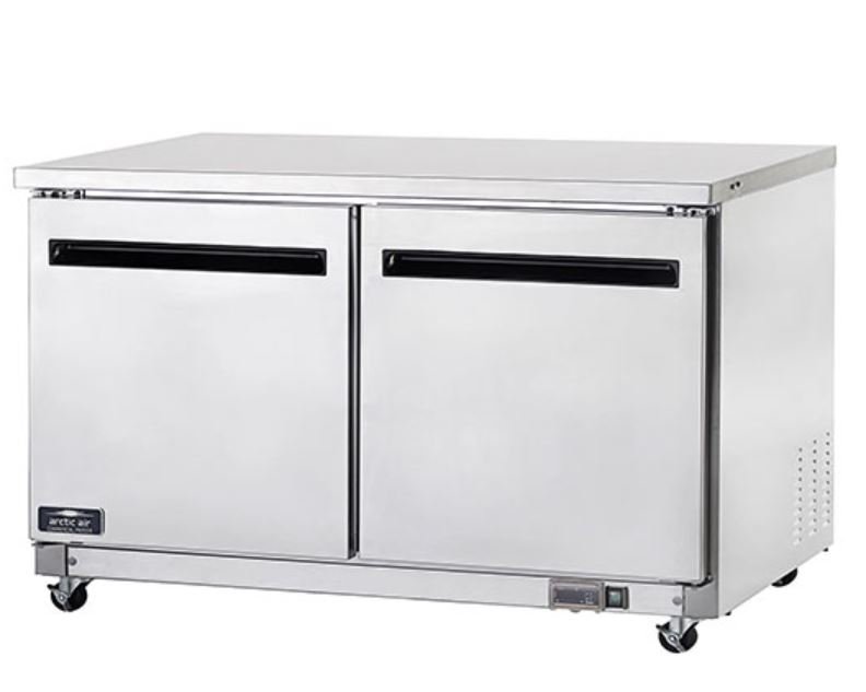 60" Arctic Air 2 Door Solid SS Undercounter Refrigerator Cooler AUC60R