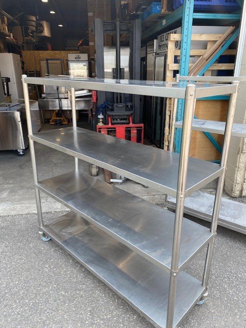 Commercial Heavy Duty Rolling Stainless Steel Cart 58.5" Wide x 19" Deep x 61" Tall