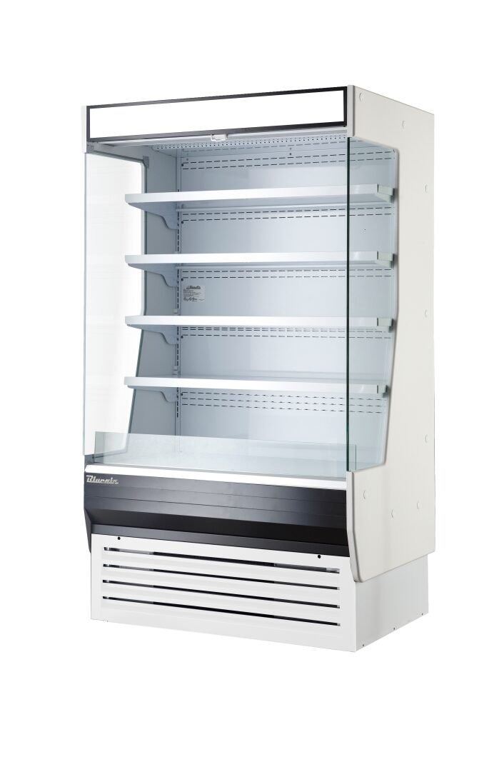 72" Blue Air Open Air Grab N Go Glass Side Display Case BOD-72G