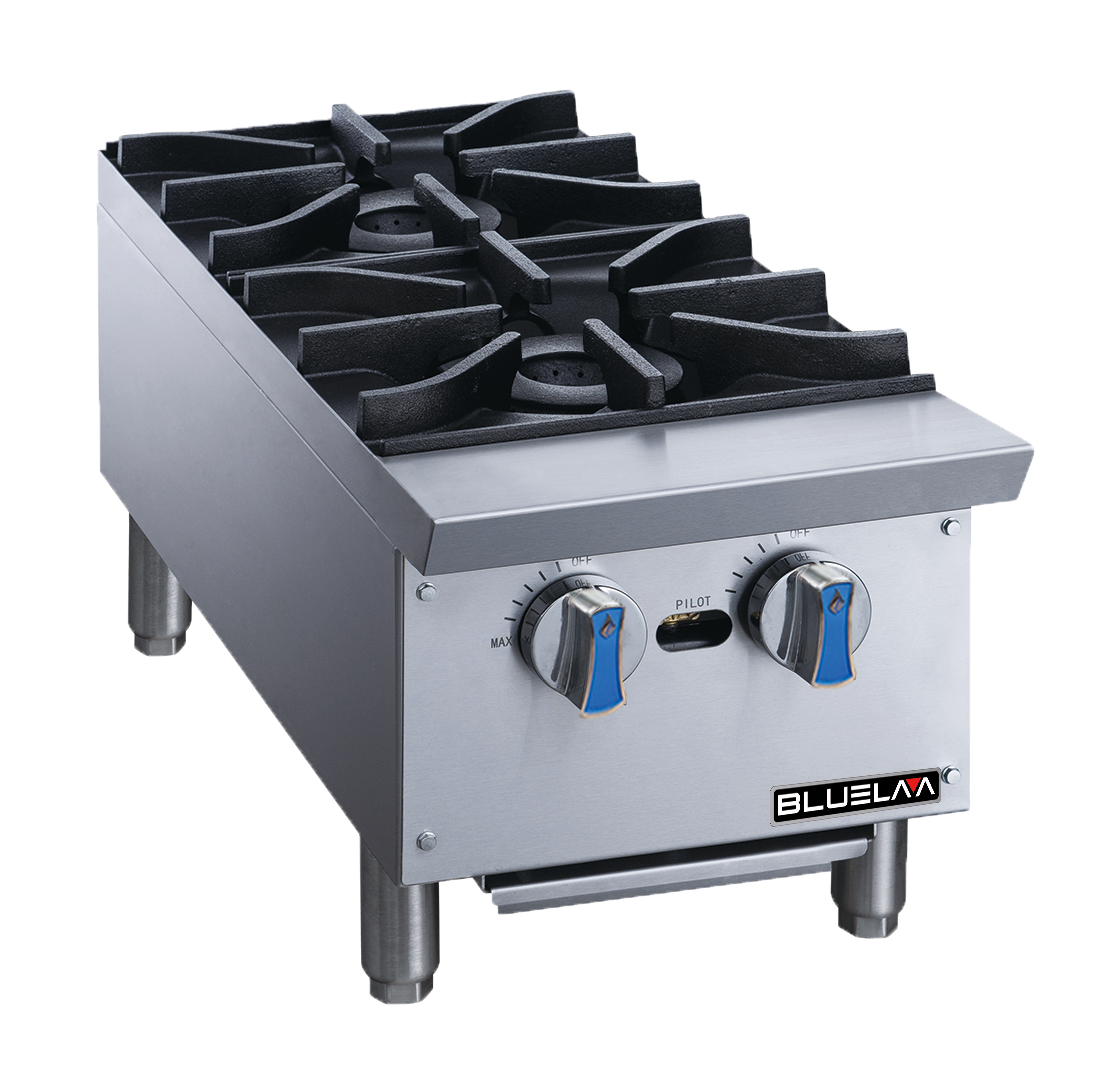 *Blue Lava 12" Wide 2 Burner Hot Plates NG/LPG Gas BLHP12