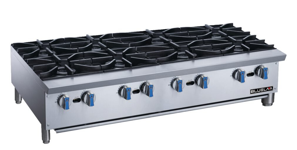 *Blue Lava 48" Wide 8 Burner Hot Plates NG/LP Gas BLHP48