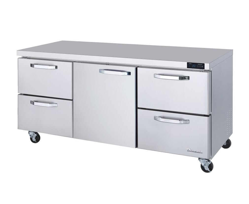 72" Blue Air Undercounter Refrigerator 2 Right & 2 Left Drawers BLUR72-D4RL-HC