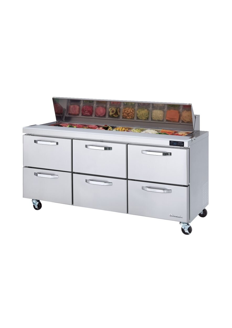 72" Blue Air Wide Sandwich Prep Table 6 Drawers BLPT72-D6-HC