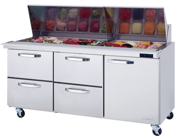 Blue Air 72" Mega Top Sandwich Prep Table 4 Left Drawers BLMT72-D4LM-HC