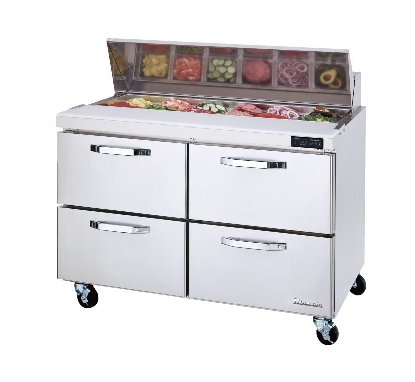 48" Blue Air Sandwich Prep Table 4 Drawers BLPT48-D4-HC