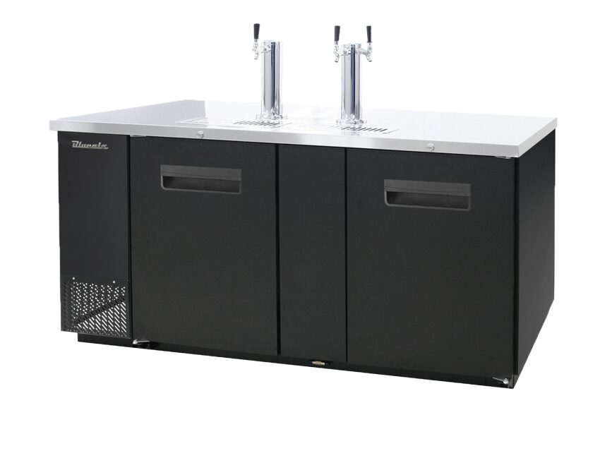 Blue Air 69" Keg Cooler 3 Taps 2 Doors BDD69-3B-HC