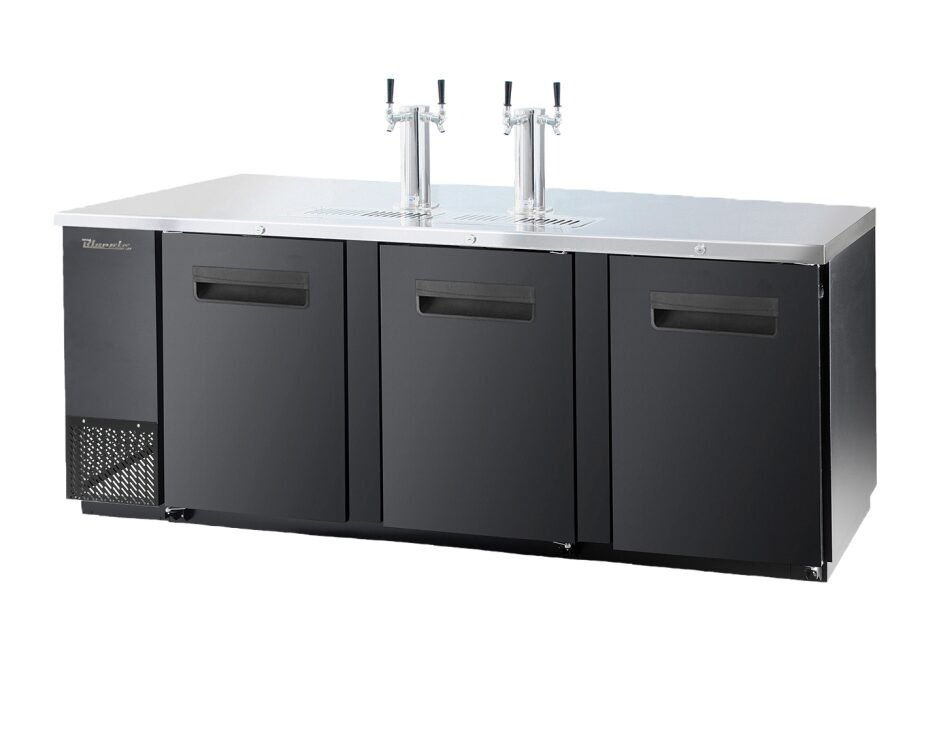 Blue Air 90" Keg Cooler 4 Taps 3 Doors BDD90-4B-HC