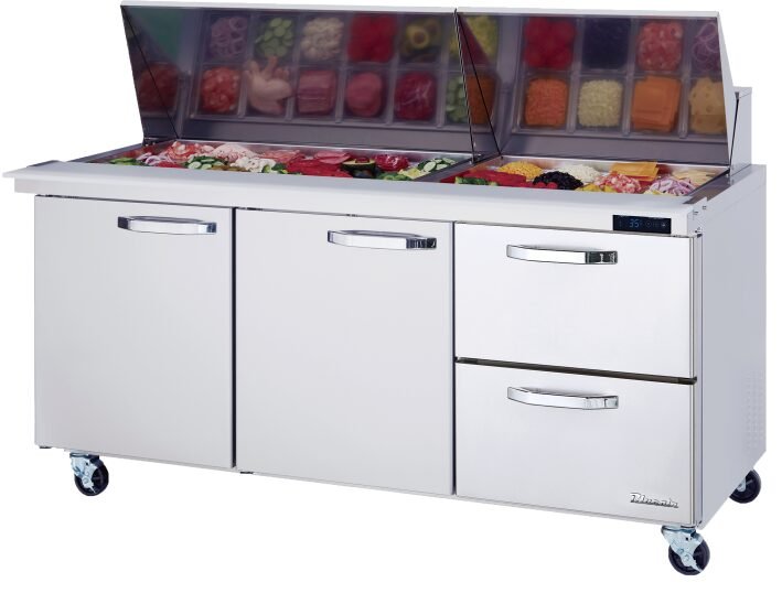 Blue Air 72" Mega Top Sandwich Prep Table Right Drawers BLMT72-D2R-HC