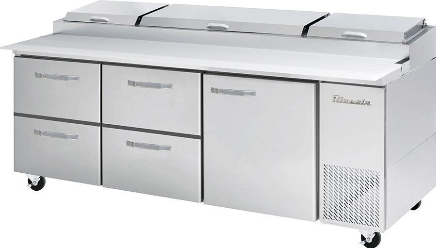 Blue Air 93" Pizza Prep Table 4 Left Drawer 1 Door BAPP93-D4LM-HC