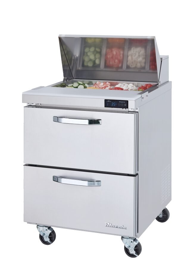 28" Blue Air Sandwich Prep Table 2 Drawers BLPT28-D2-HC