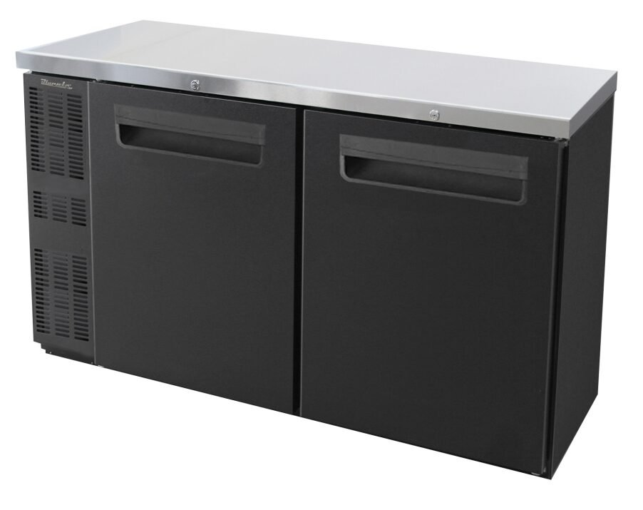 Blue Air 60" Narrow Back Bar Solid 2 Door Locking Cooler BNB-60BT-HC
