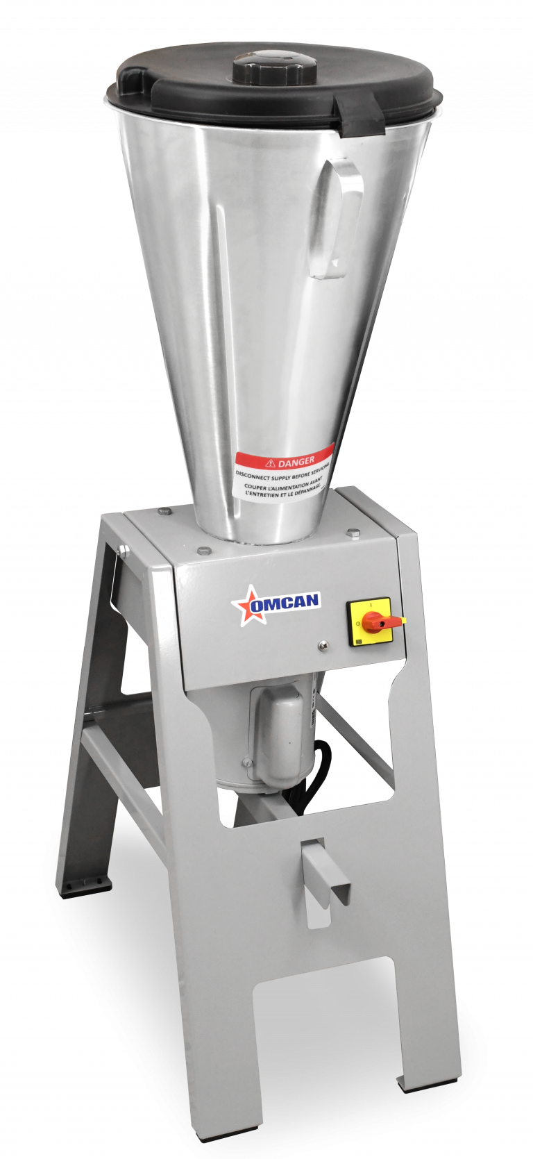 Omcan 16 Qt. (15 Liter) High Performance Stainless Steel Vertical Tilting Blender 37969