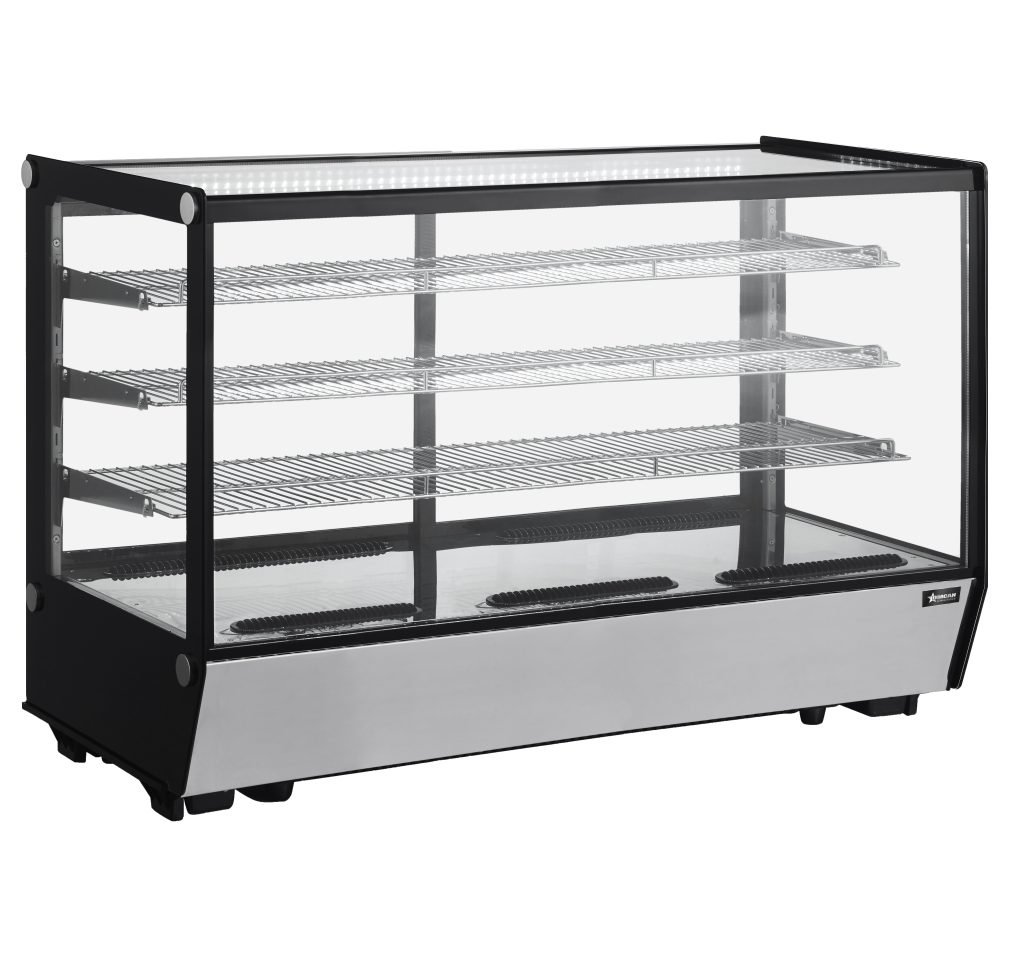 60″ Countertop Square Glass Refrigerated Display with 10 cu.ft. (277 Liters) Capacity – 110-120V, 800W Omcan 47965