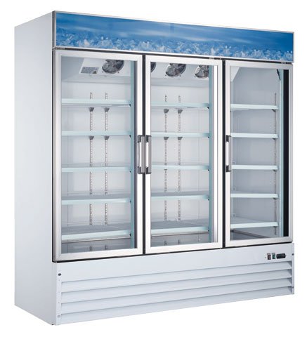 Freezer 80" White Frame Reach-In Glass 3 Door with 52.3 cu.ft. capacity – 50087