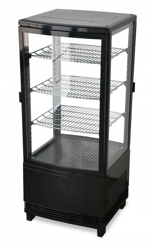 17" Countertop Pass-Through Refrigerated Display Case Two Glass Doors, 78 L Capacity Omcan 25827