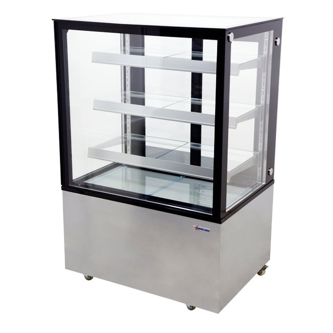 36" Square Glass Floor Refrigerated Display Case Cooler Omcan 44382
