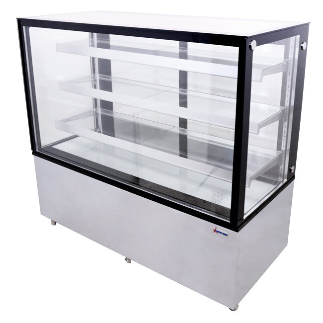 60" Square Glass Floor Refrigerated Display Case Cooler Omcan 44384