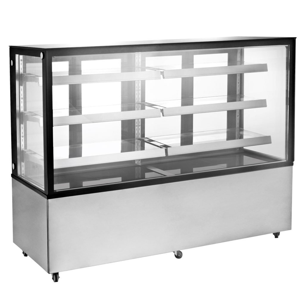 72" Square Glass Floor Standing Refrigerated Display Case Cooler 44505