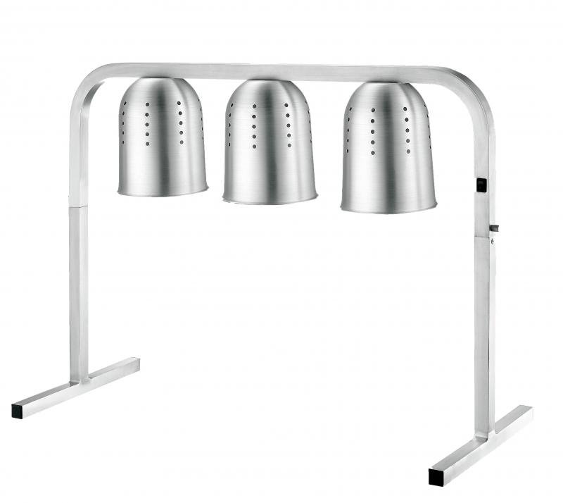 Commercial Food Heat Lamp Portable Electric Warmer 3 Bulb Freestanding, Silver- 750W, 110V 41787