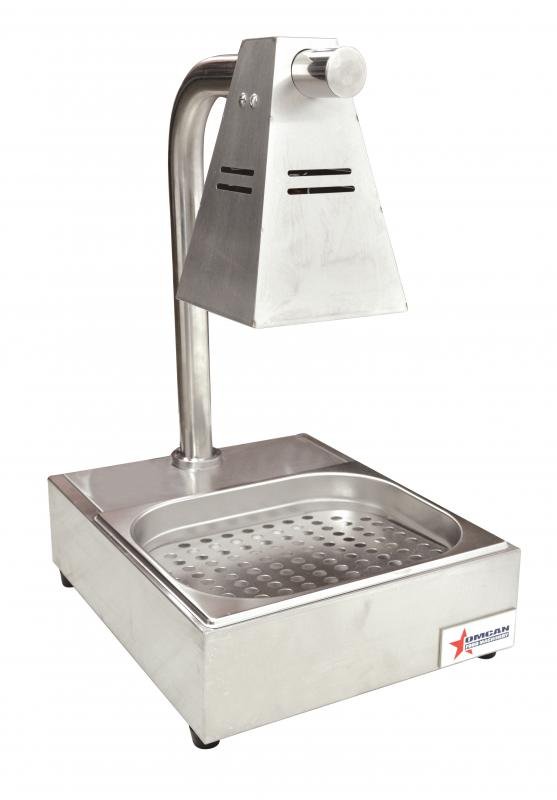 Commercial Fry Dump Holding Station Portable Electric Food Warmer One Infrared Bulb Freestanding with Tray – 275W, 110V 39602
