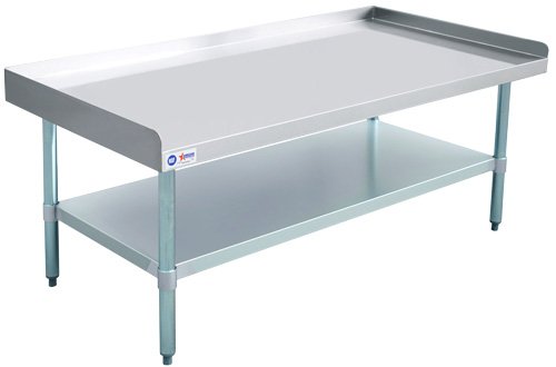 30″ x 60″ Stainless Steel Equipment Stand with Galvanized Undershelf and Legs 22061