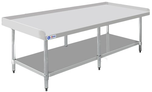 30″ x 72″ Stainless Steel Equipment Stand with Stainless Steel Undershelf and 6 Legs 47992